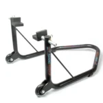 Non-Dismantable Universal Rear Paddock Stand with Skate Wheels - Black - (Bike Wt upto: 350 kgs)