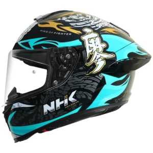 NHK K5R Chanon Gloss Black Tosca Blue Helmet
