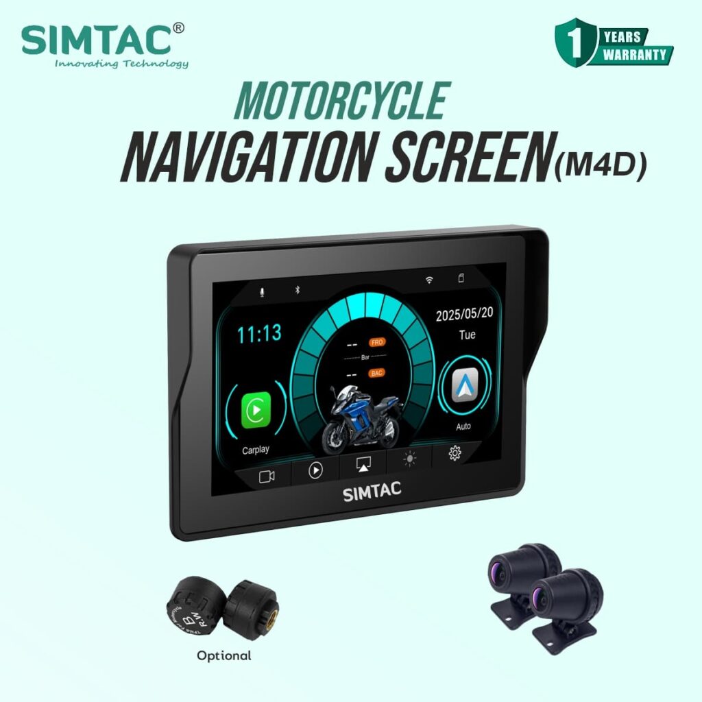 Simtac motorcycle GPS CarPlay & Android Auto system – M4D (WITHOUT TPMS)