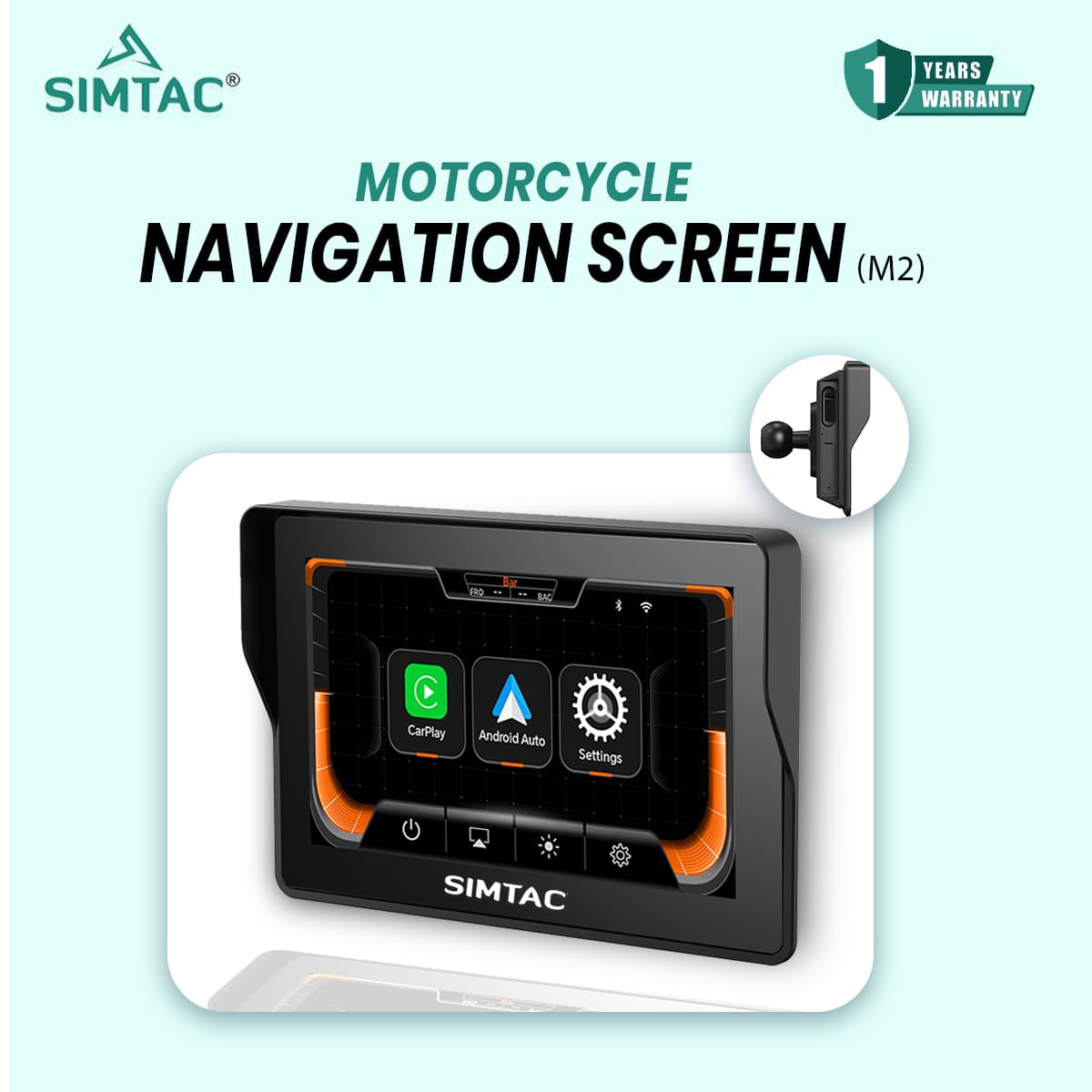 Simtac motorcycle GPS CarPlay & Android Auto system – M2