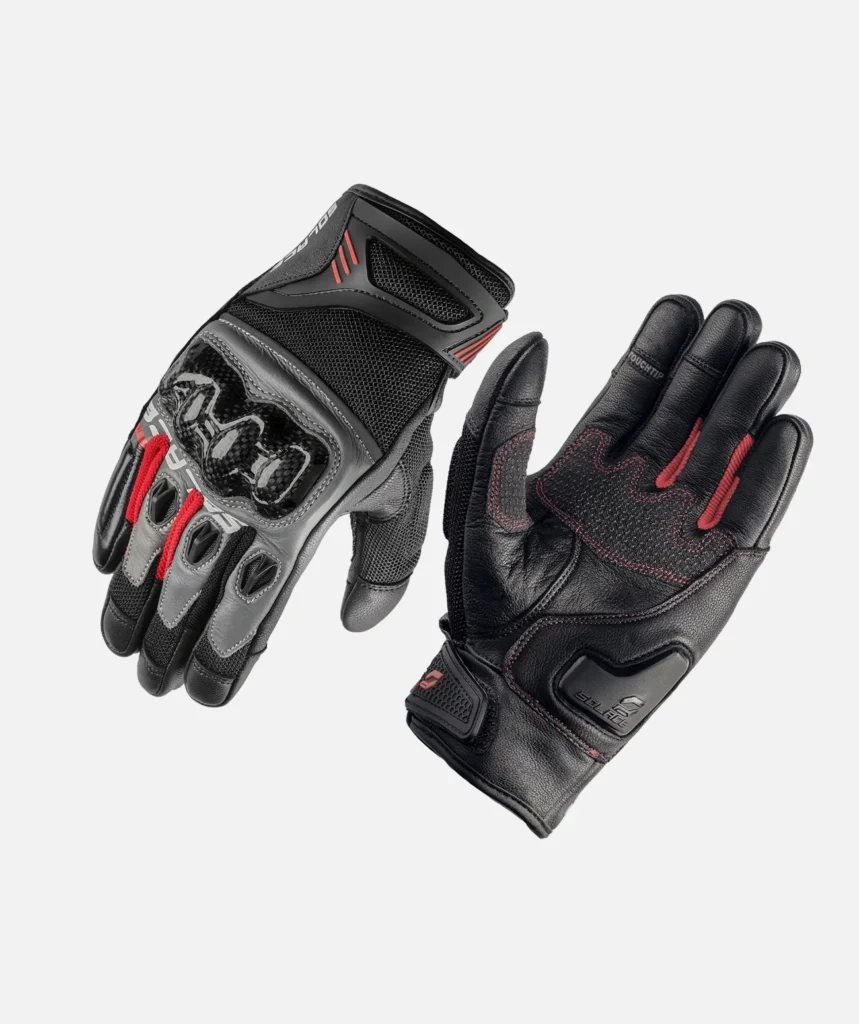 SOLACE VARNO SHORT GLOVES (RED-GREY)