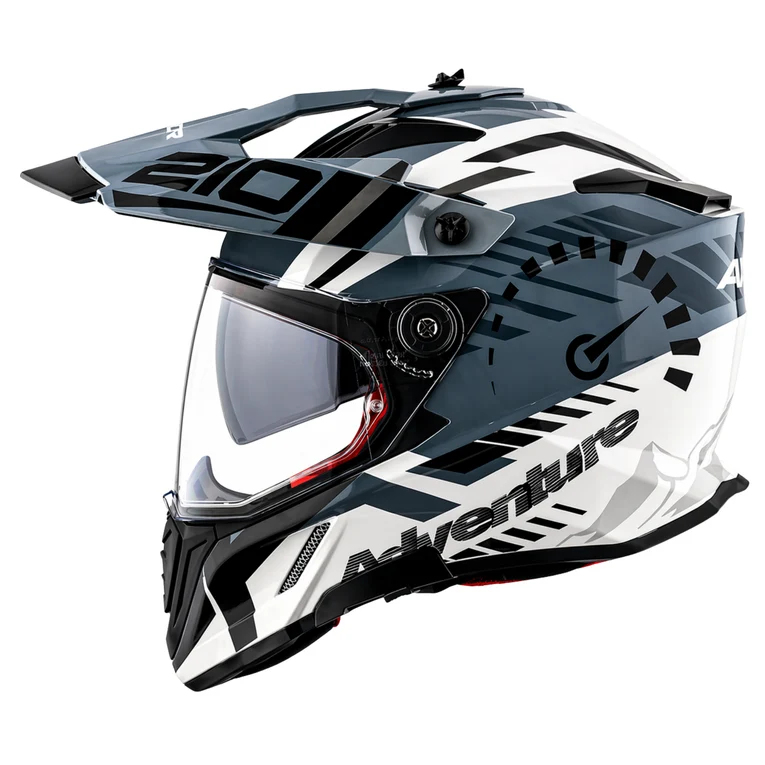 X-Cross Dual Visor Speedometer Helmet(WHITE RED)
