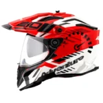 X-Cross Dual Visor Speedometer Helmet(WHITE RED)