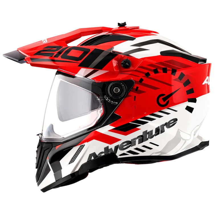 X-Cross Dual Visor Speedometer Helmet(WHITE RED)