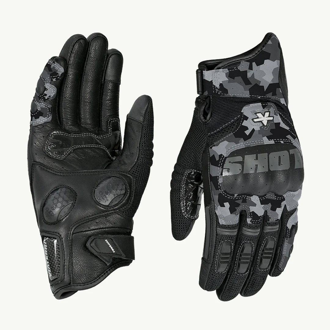 VIATEERA HOLESHOT PRO Semi-Gauntlet Motorcycle Riding Gloves -Snow Camo