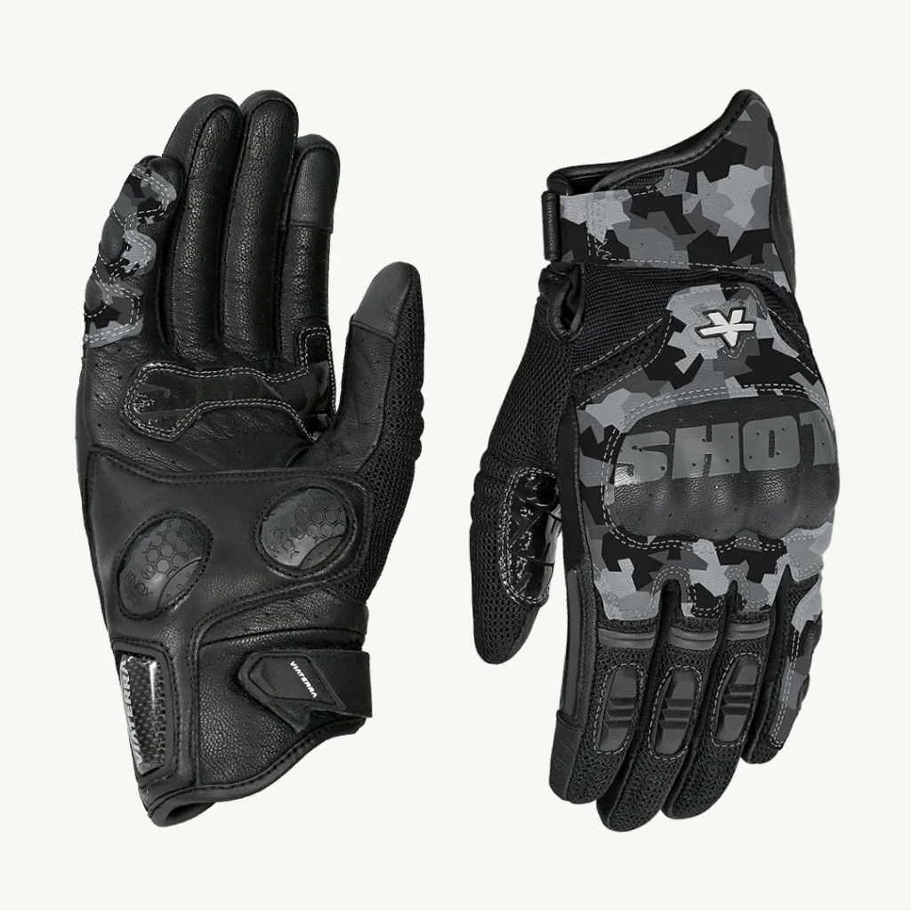 VIATERRA HOLESHOT PRO – SEMI GAUNTLET HYBRID RIDING GLOVES - SNOW CAMO
