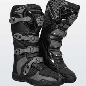 SCOYCO All-Weather Off-Road Riding Boots- MBM009-2 (BLACK - GREY)